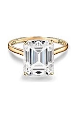 elegant emerald cut diamond solitaire yellow gold baby ring